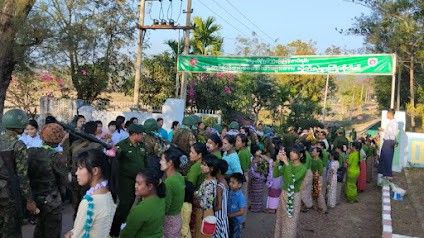 ဂွမြို့နယ်တွင် ရှေ့တန်းပြန်တပ်မတော်သားများအား ကြိုဆိုဂုဏ်ပြု
