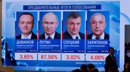 ပူတင်ပဲ အပြတ်အသတ်နိုင်သွားတဲ့ ရုရှားသမ္မတရွေးကောက်ပွဲ