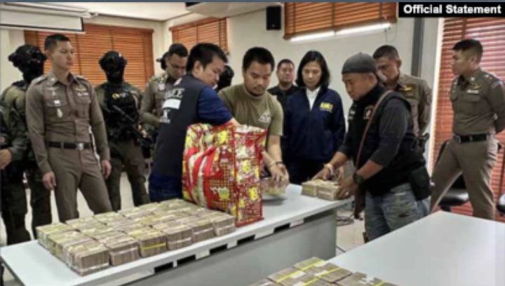 တရားမဝင်ပို့ဆောင်မည့် ထိုင်းဘတ်ငွေ သန်း ၈၀ ကို ထိုင်းရဲများက ဖော်ထုတ်ဖမ်းဆီးရမိ
